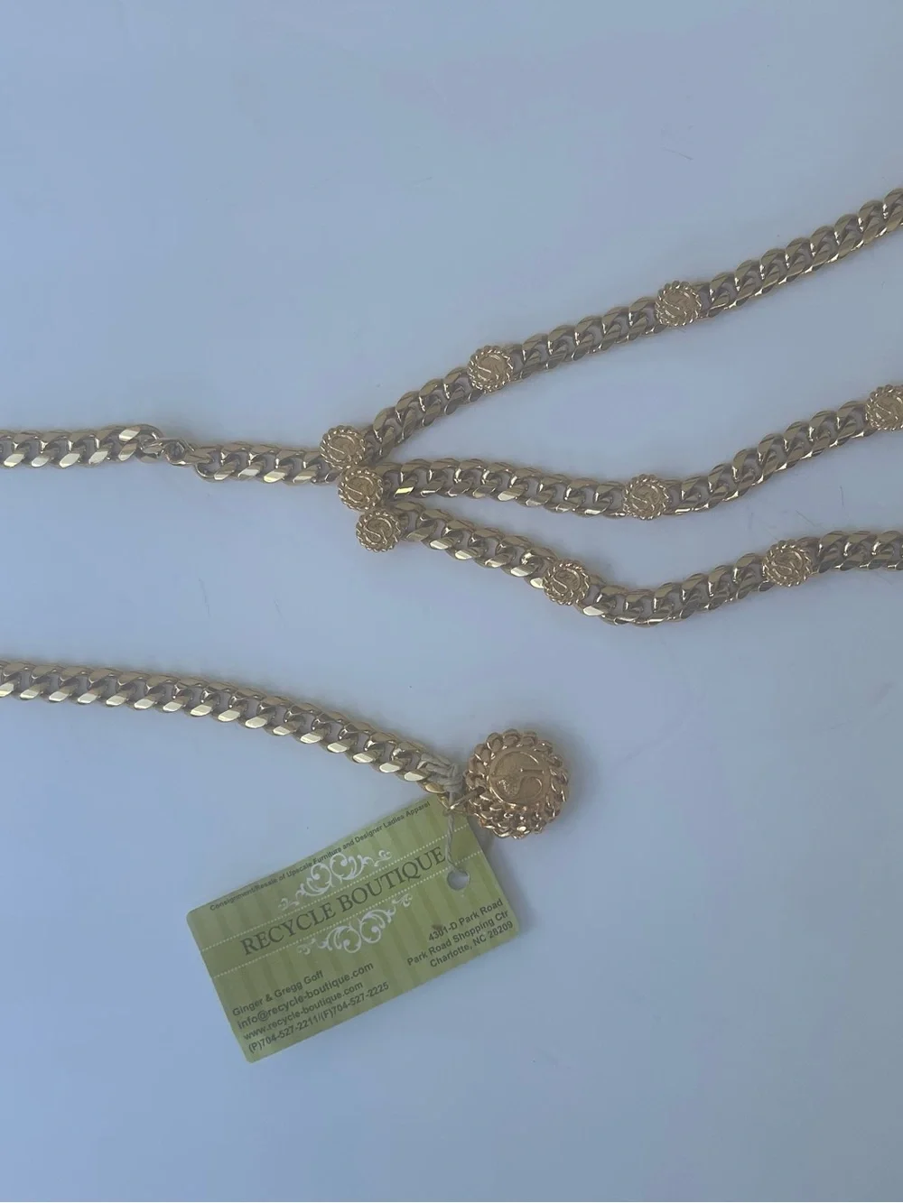 St.John Triple Strand Curb Chain Belt